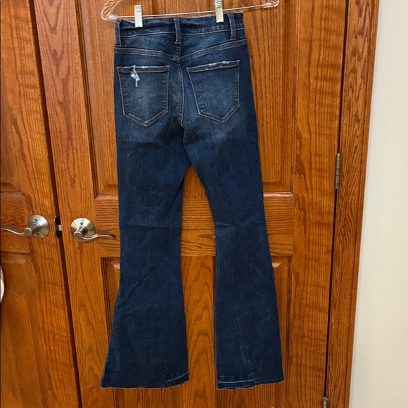 Ceros Distressed Flare Jeans in Dark Blue, Size 24 - Picture 5 of 5